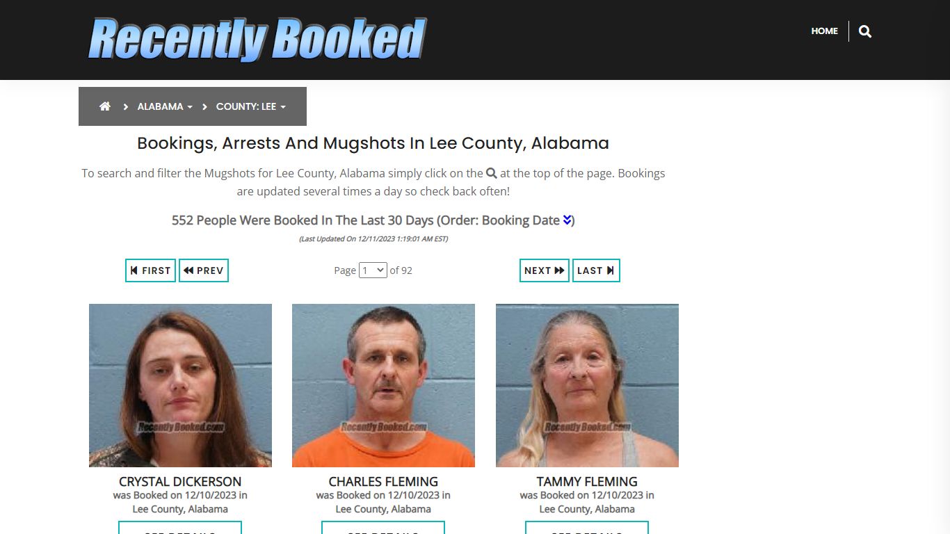 Recent bookings, Arrests, Mugshots in Lee County, Alabama - Recently Booked
