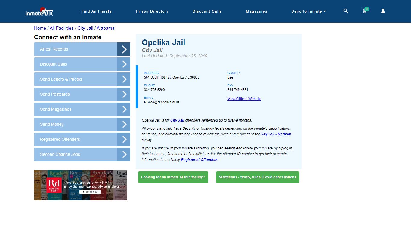 Opelika Jail | Inmate Locator